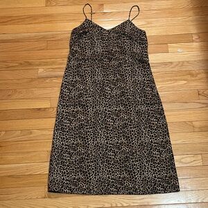 JCrew Leopard Print Spaghetti Strap Dress